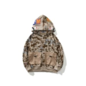 Bathing Ape New Desert Camo Shark Head Sweater Men and Women's Couple Fashion Brand Hooded Loose Coat Bathing Ape Hooded Jacket