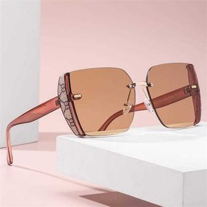 56% OFF Wholesale of sunglasses KAJILA Fashionable Large Frame Sun proof High class Frameless Sunglasses for Women Fashion