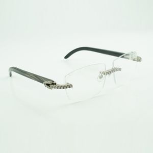 Novo moissanite diamante luxo moda buffs óculos 3524015 natural preto texturizado búfalo claro óculos lentes esculpidas frete grátis