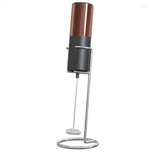 Blender Milk Frorer för kaffehavare Skum Maker Chocolate Electric Stainless Steel Vispa Drink Mixer Bronze Gold