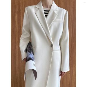 Frauen Anzüge Mode Mid-länge Anzug Jacke Weibliche 2023 Frühling Lose Temperament Locking Schnalle Design Sinn Für