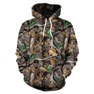 Felpe con cappuccio da uomo Felpe Primavera e autunno Foglie d'acero Camouflage 3D Uomo Donna Pesca all'aperto Campeggio Caccia Abbigliamento Cappotti con cappuccio unisex 230728