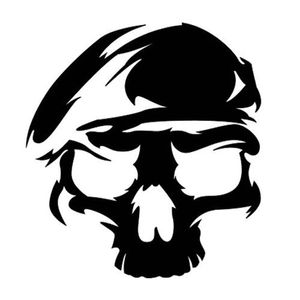 13 5 12 6 CM For Army Ranger Skull Sticker Car Window Decal Vinyl Car Sticker Black Silver CA-1297287B