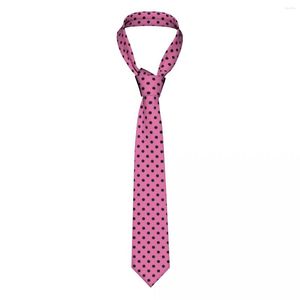 Papillon Cravatta a pois rosa Uomo Poliestere sottile 8 cm Collo stretto e carino per accessori da uomo Gravatas Office