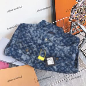 Xinxinbuy Men Designer płaszcz krawat farb bar farbiację Jacquard liter dżinsowy Kobiety