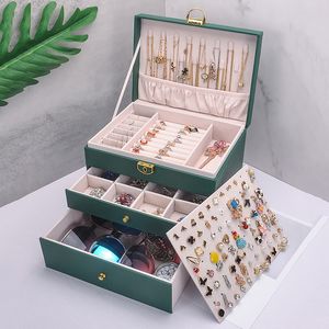 Jewelry Stand Portable Jewelry Box Large Capacity Jewelry Organizer Display Jewelry Case Button Leather Storage Zipper Jewelers Joyero 230728