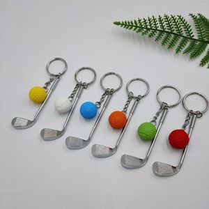 Nyckelringar Golf Ball Key Chain Top Grade Metal Keychain Car Ring Sporting Goods Gift för souvenirtillbehör