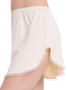 Women's Sleepwear Half Slips Elastic Waist Solid Color Split Underskirts Lace Trim Short Skirts For Under Dresses