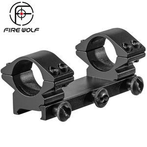 FIRE WOLF 1 Polegada Uma Peça Montagem de Mira Dupla Perfil Baixo Anéis de 25,4 mm para Montagem de Mira de Rifle de Trilho de 20 mm