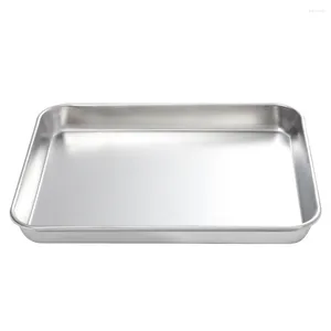 Plattor Big Dish El Tray Drawer fyrkantig platta Enkelt avbrott i rostfritt stål Flatbotte Toddler Camping Toaster