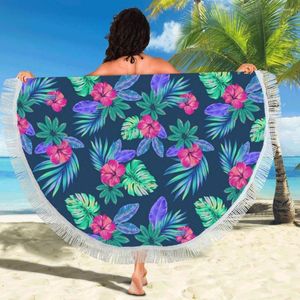 Ręcznik Floral Est Beach Funny Shawl Szybkie suszenie pływanie siłownia kemping duży okrągły joga 3D na całym wydrukowaniu