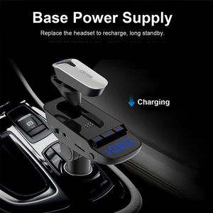 ER9 Car MP3 Player Bluetooth Headset 2 In 1 FM Transmitter Bluetooth Hands- Speakerphone Line Audio Input for All Smartphones3159