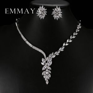 Conjuntos de joias de casamento Emmaya Design exclusivo Gargantilha Colar Brincos Acessórios de noiva Dropship 230729