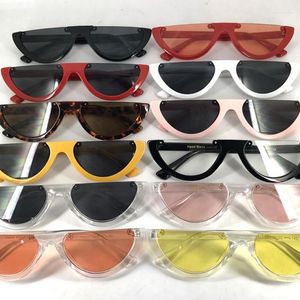 Sunglasses 2023 Retro Half Frame For Women Cat Eye Trendy Vintage Modern Eyewear Fashion Designer Sun Glasses