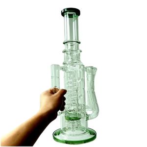 19 Inch Super Water Bong Hookahs Spring Tube Dab Rig Thick Glass Smoking Pipes Recycler with Female 14mm Joint