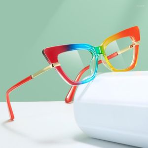 Sunglasses Women Anti Blue Light Glasses Frame Laides Trendy Eyewear Cat Eye Spectacles Frames Computer Decorative Eyeglasses