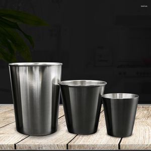 Mugs 1 Pcs Milkshake Cup Wine Cola Beer Glass Stainless Steel 30/180 Ml For Bar Coffee Shop Home Decoration