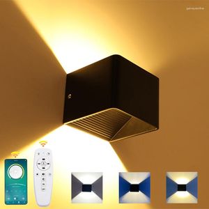 Duvar lambası LED Wandlamp Modern Ev Aydınlatma Dekorasyonu Üç renkli 2.4g Dönme Uzaktan Kumanda Işıkları Dekorasyon Sanat