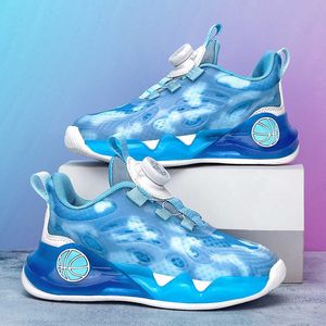 2023 New Casual Running Shoes Girls Boys Children Pink Blue Grey Basketball Trainers Mid Top Kids Sports Sneakers