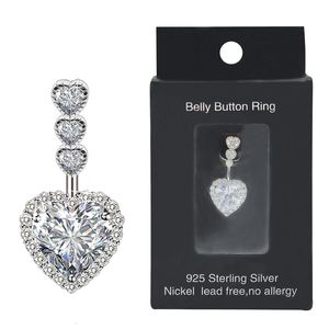 Pierścienie Bell Bell Pierścienie 925 Srebro Silver Heart Belly Fine For Women Ring Body Pieć Biżuteria 230729