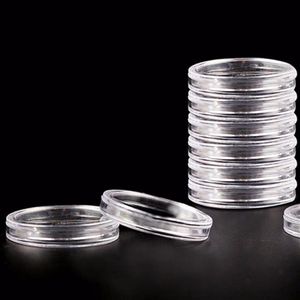 10Pcs Plastic Coin Box Display Cases Home Storage Supplies 40mm Clear Round Boxed Lightweight Coin Holder299M