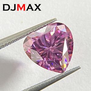 Loose Diamonds DJMAX Rare Pink Heart Cut Loose Stone Real D Color Black Champagne Sea Blue Heart Shape Certified Diamonds 230728