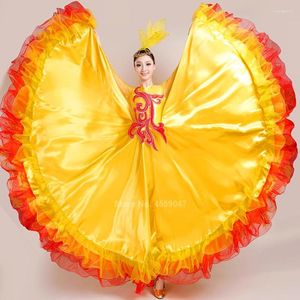 Carnaval Espanhol Dança Flamenca Fantasia de Palco Performance Traje Traje Saia Cigana Mulher Saias Renda Bigdance Espanha Vestido de Coro