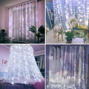 Strängar 2023 Uppgradering LED Holiday Christmas Curtain String Light 3M 1/2M USB Powered Decoration Wedding Valentine Year Party Garden