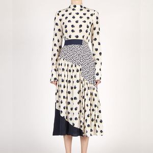 Avustralyalı Tasarımcı Elbise Polka Nokta Elbise Fransız Retro Düzensiz İnce Diz Etek Kadın Tasarımcı Giyim 7
