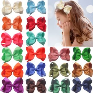 20 renk şeker rengi 8 inç bebek kurdele yayı Noel dekorasyonları saç tokası klipler kızlar büyük bowknot barrette çocuklar saç yığınları çocuklar saç aksesuarları