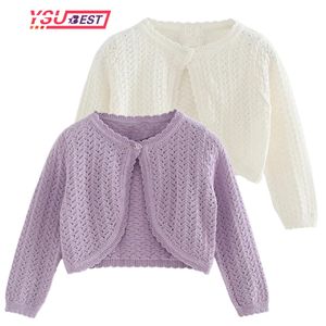 Jackets Girls Autumn Knit Cardigan Cotton Bolero Baby Child Sweater Shawl Casual Solid Long Sleeve Jacket Shrug Sweaters 230728