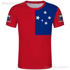 Erkek Tişörtleri Samoa T Shirt DIY Ücretsiz Özel Yapım İsim Numarası WSM T-Shirt Nation Flag WS Batı Ülke Solunum Baskı Po Metin Giysileri 230728