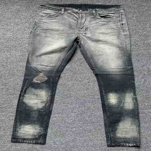 2023 Kusbi Jeans Designers Pantaloni Ksb Uomo Primavera / Estate Lavato Consumato con Fori Vestibilità Slim Stretch 30-40sunf