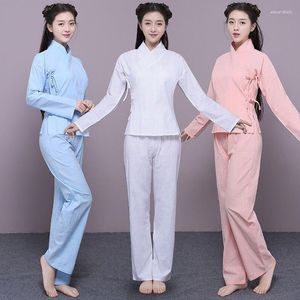 Kadınların Pijama Lady Modern Kadınlar Pijama Setleri Takım Pantolon Geliştirilmiş Hanfu Çin tarzı Antik Kıyafetler Uyuyan İç Giyim Partisi