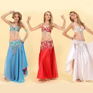 Scenkläder 2023 Performance Dancewear Bellydance Clothes Outfit B/C Cup Split kjol Professional Women Egyptian Belly Dance Costume Set