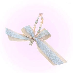 Anahtarlıklar kurdele bowkey zincir bayanlar moda sevimli romantik vintage anahtarlık cazibesi 90'lar estetik çanta telefon dekorasyon hediyesi