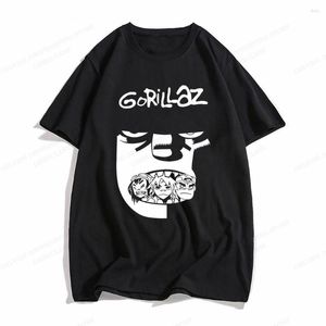 Męskie koszulki T Hip Hop Gorillaz Nadrukowana koszulka kreskówka Anime Wzór T-shirty Y2K Summer Street Ubranie modne stałe kolory