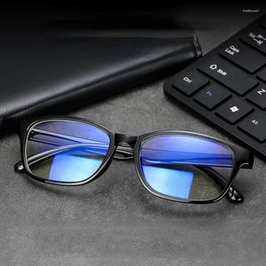 Sunglasses Anti-Blue Light Computer Glasses Men Business Gradient Square Plain Women Ultralight Anti Fatigue Eyewear With Cloth