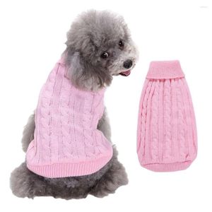 Pies Apparel Pet Knitted Sweter dla małych dużych ubrania retro kota ciepłe miękkie wysokie kołnierz berberyjski produkt Yorkshire