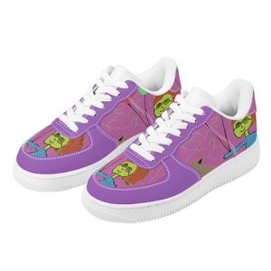 Chaussures de bricolage chaussures de course pour hommes une pour hommes femmes plate-forme baskets décontractées violet abstrait fille formateurs sports de plein air 36-48