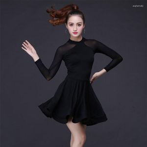 Traje de palco Prática de dança latina Vestido com borlas Treinamento Feminino adulto Salão de baile de verão Tango Salsa Rumba Fantasia