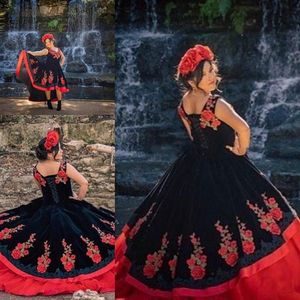 2023 Modest 2 Piece Quinceanera Dresses Homecoming Velvet Tulle Detachable Underskirt Floral Applique Sweetheart Hi Low Prom Forma285o