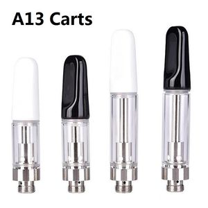 Original A13 Coil Drip Tip Vape Cartridge 0.5ml 1.0ml Glass Thick Oil Cell Cartridges Atomizer for 510 Thread Mod Preheat Battery Hot Sell Atomizers Ceramic Mouthpiece