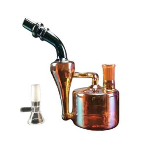 classic mini bong 5.9inch glass water bongs brown recycler oil burner dab rig for smoking accessories