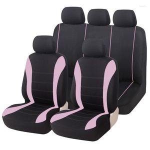 Autositzbezüge Universalbezug 5 Sport Polyester Komplettset Einfarbiger Stoff Bicolor Stilvolles Zubehör