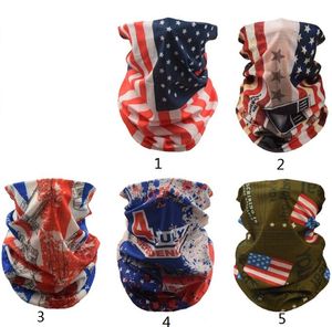 Bandiera USA Bandana senza cuciture Scaldacollo Scaldacollo Sciarpa magica Sciarpa multifunzionale con testa di teschio Sport all'aria aperta Passamontagna Maschere per il viso