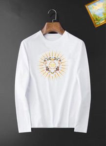 2023 Estate Geometrica Lettera Stampa T-Shirt Casual da Uomo Girocollo Manica Lunga Traspirante Moda Uomo T-Shirt FBL001
