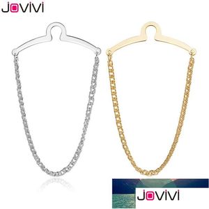 Tie Clips Jovivi Classic Chains Mens Necktie Link Chain Cravat Collar Pins Brooch Business Shirt Accessories Factory Price Expert De Dhmls
