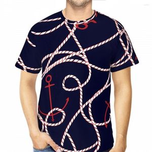 Camisetas Masculinas Anchor Sem Costura Impressa em 3D para Homem Arte Náutica Unissex Poliéster Fitness Tops Camisetas Hip Hop