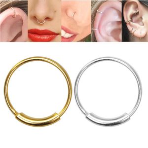 Anel de botão de sino de umbigo 16pcslot 925 prata esterlina anel de nariz 22 G piercing nariz argola corpo jóias 230729